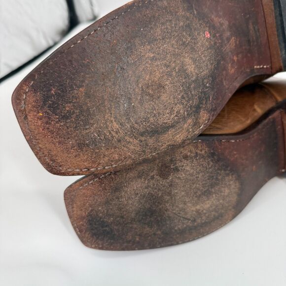 Lucchese Mens Square Toe Cowboy Boots Brown Western Everyday Size 9 2E WIDE main image 14